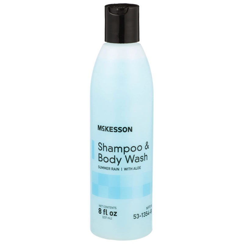 McKesson Body Wash and Shampoo with Aloe, Summer Rain Scent, 8 oz, 48 Count