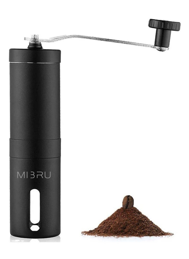 MIBRU - Manual Coffee Bean Grinder Standard Black Portable Coffee Grinder Mill and Coffee Grinder for Household Portable for Travel Convenient - Image 1