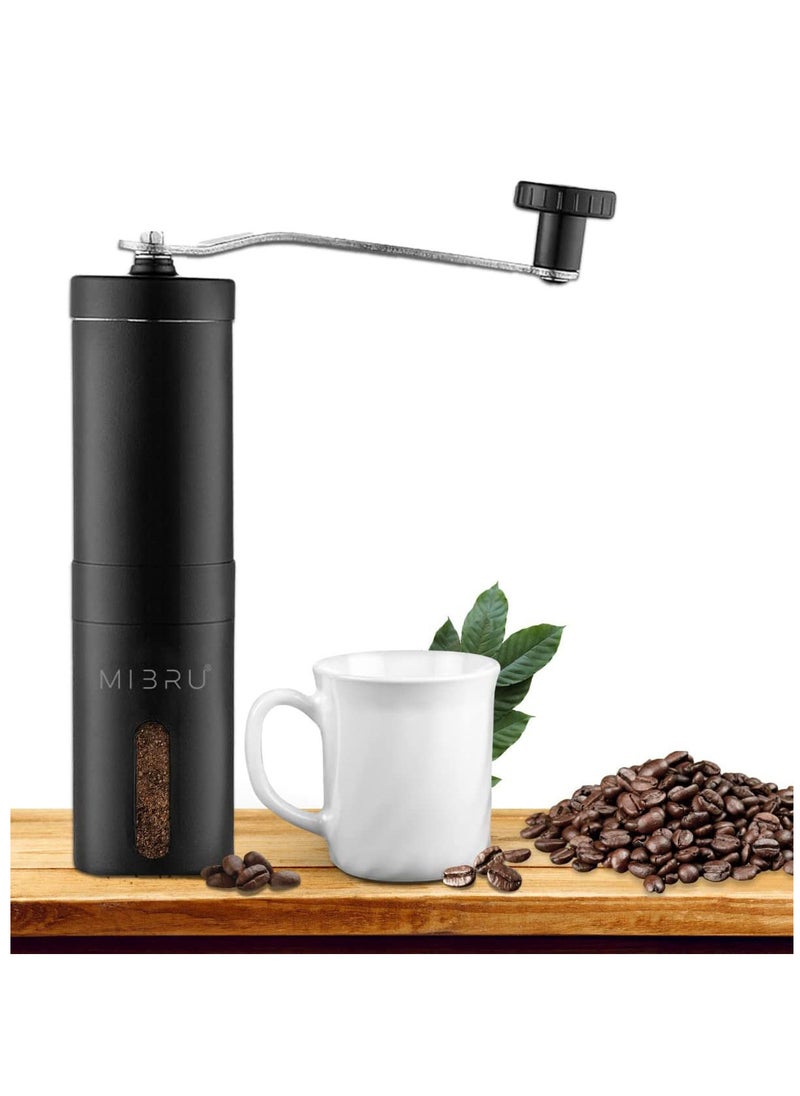 MIBRU - Manual Coffee Bean Grinder Standard Black Portable Coffee Grinder Mill and Coffee Grinder for Household Portable for Travel Convenient - Image 1