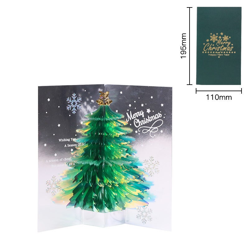 Christmas Greeting Cards, Sparkling Christmas Trees, Holiday Gifts For Friends, Blessing Messages, Three-Dimensional Cards, - Image 1