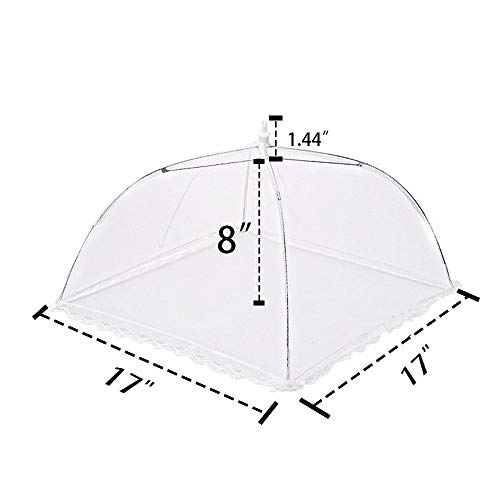 TOUGS 4 Pack Pop-Up Mesh Food Covers, 17 Inches Umbrella-Style Folding Mesh Food Cover Picnic Dome, Food Protector Tent Keep Out Flies, Bugs, Mosquitoes - Image 4