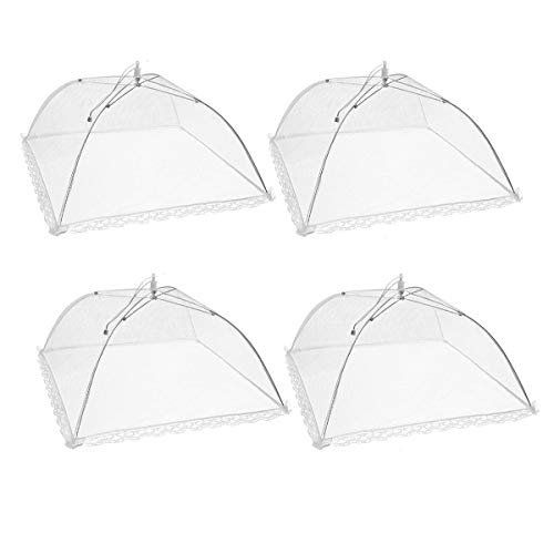 TOUGS 4 Pack Pop-Up Mesh Food Covers, 17 Inches Umbrella-Style Folding Mesh Food Cover Picnic Dome, Food Protector Tent Keep Out Flies, Bugs, Mosquitoes - Image 1