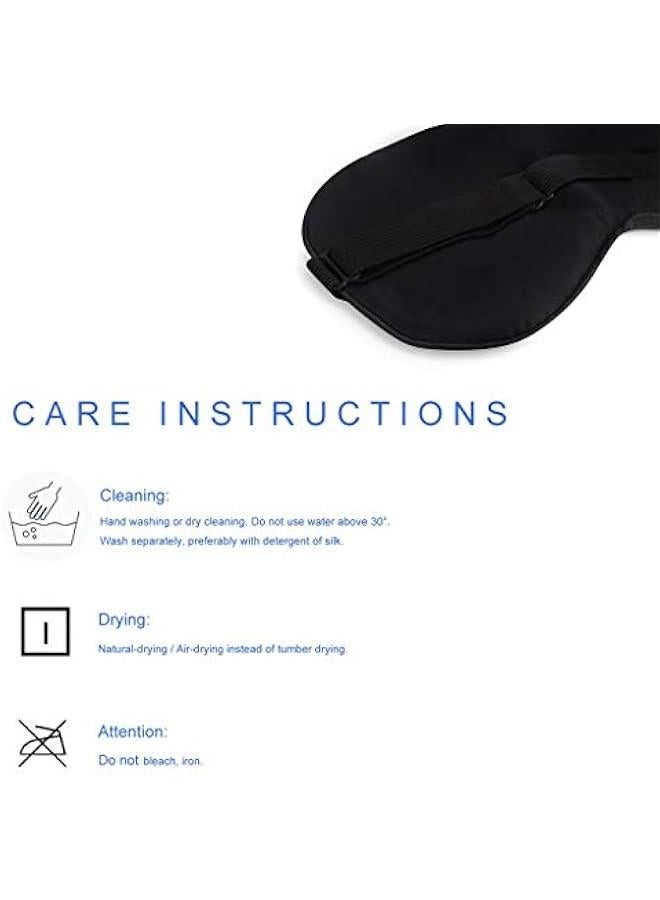 Silk Sleep Mask, Lightweight Material, Adjustable Bandage for Travel and He, Eye Mask with Elastic Band, Black - Image 4