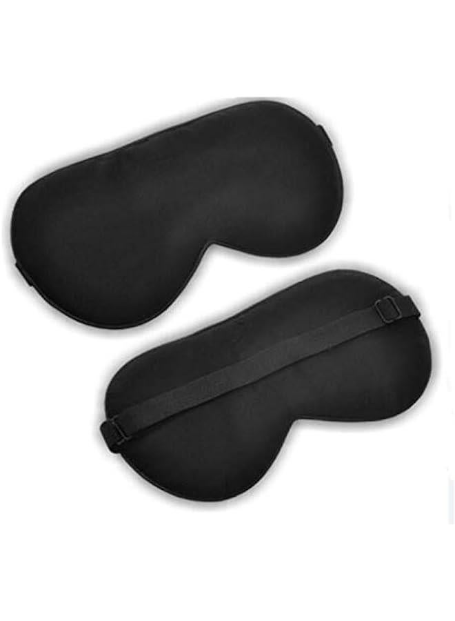 Silk Sleep Mask, Lightweight Material, Adjustable Bandage for Travel and He, Eye Mask with Elastic Band, Black - Image 2