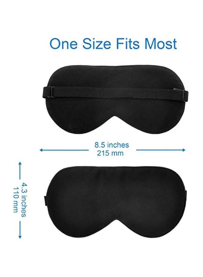 Silk Sleep Mask, Lightweight Material, Adjustable Bandage for Travel and He, Eye Mask with Elastic Band, Black - Image 5