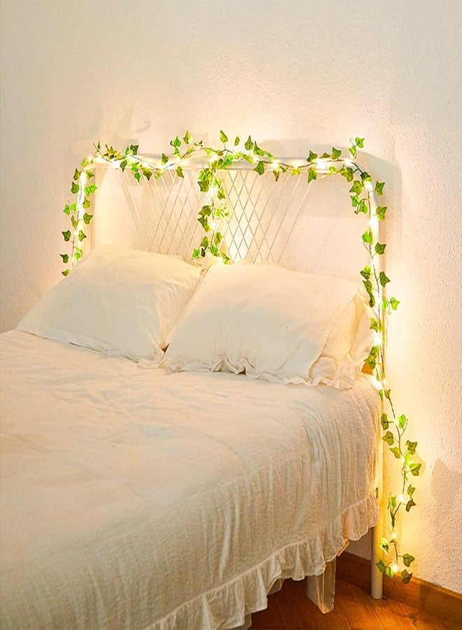 Nisco DIY 10 Mtr -100 Led Fairy String Lights and 4 Pcs 7 Ft Artificial Ivy Vines (28 Ft Total) - Perfect for Wall, Room, Wedding, and Festival Decorations, White - Image 5