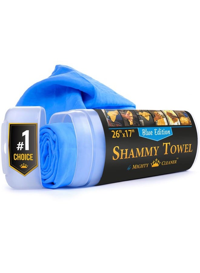 Mighty Cleaner Premium Shammy Cloth for Car Drying - 26”x17” - Super Absorbent Chamois Towel for Car - Scratch-Free, Reusable & Soft - Image 1