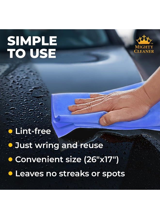 Mighty Cleaner Premium Shammy Cloth for Car Drying - 26”x17” - Super Absorbent Chamois Towel for Car - Scratch-Free, Reusable & Soft - Image 5