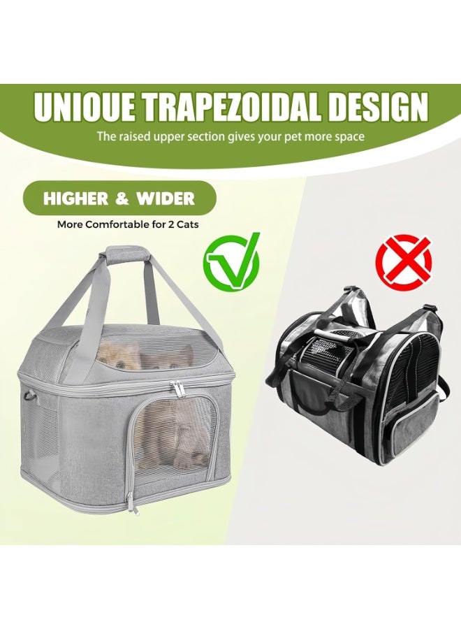 M.A&F's Large Cat Carrier for 2 Cats,Soft Side Pet Carrier for Cats Small Dog Up to 20 lbs,Collapsible Breathable Dog Carrier Bag,Airline Approved Cat Travel Bag,Travels Dog Carriers for Small Dogs Cat - Image 2