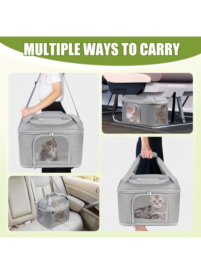 M.A&F's Large Cat Carrier for 2 Cats,Soft Side Pet Carrier for Cats Small Dog Up to 20 lbs,Collapsible Breathable Dog Carrier Bag,Airline Approved Cat Travel Bag,Travels Dog Carriers for Small Dogs Cat - Image 3