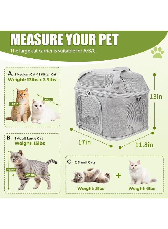 M.A&F's Large Cat Carrier for 2 Cats,Soft Side Pet Carrier for Cats Small Dog Up to 20 lbs,Collapsible Breathable Dog Carrier Bag,Airline Approved Cat Travel Bag,Travels Dog Carriers for Small Dogs Cat - Image 4