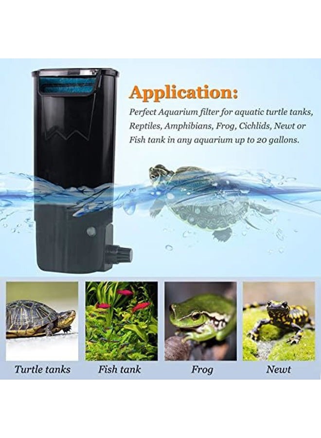 PULACO Aquarium Internal Filter 3 to 20 Gallons, for Turtle Tanks, Reptiles, Amphibians, Frog, Cichlids, Newt or Fish Tank - Image 3