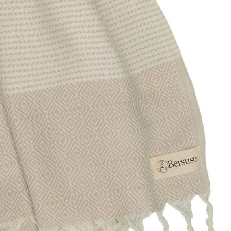 Bersuse 100% Cotton Hierapolis XL Throw Blanket for Couch - 100% Cotton Lightweight Durable Throw Blanket, Big Blanket for Sensitive Skin, Decorative and Versatile - 60x95 Inches, Beige - Image 4
