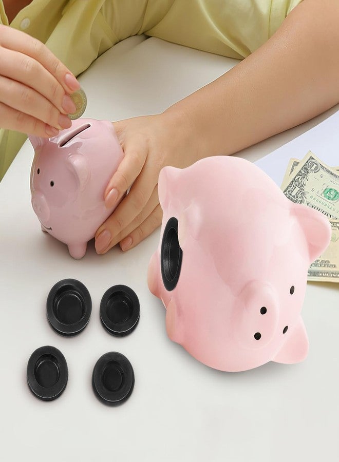 BESTonZON Rubber Round Plug for Piggy Bank Replacement 5 Pieces Black Durable Rubber Stoppers Easy to Insert and Remove 1.49 Inch Diameter Money Banks Seal - Image 2