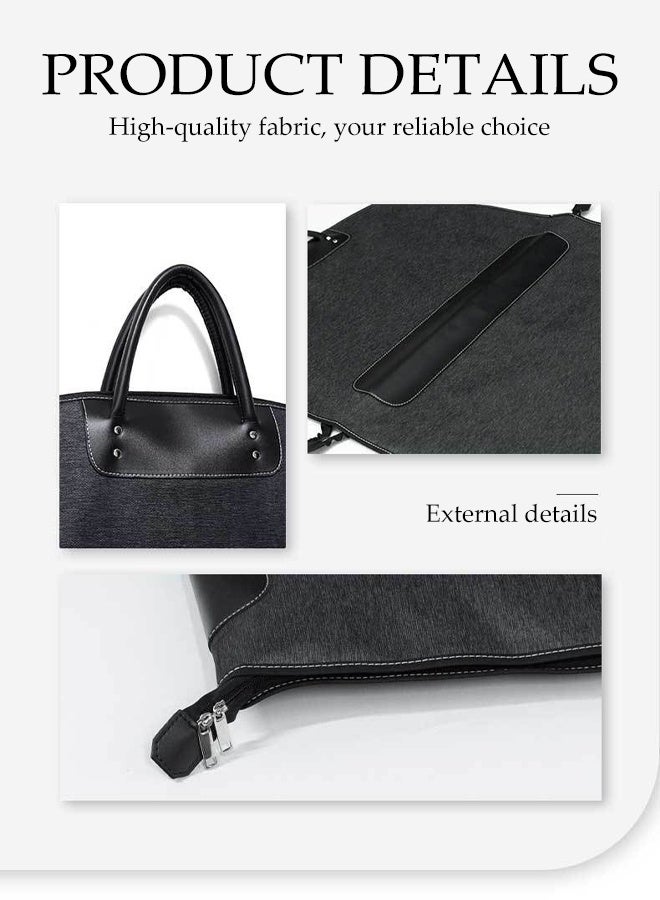 DUNISO Oxford Fabric Garment Bag for Business Travel， Portable Suit Carrier with Handles, Waterproof-Hanging Garment Bags for Coats, Hanging Clothes, Dress - Image 3