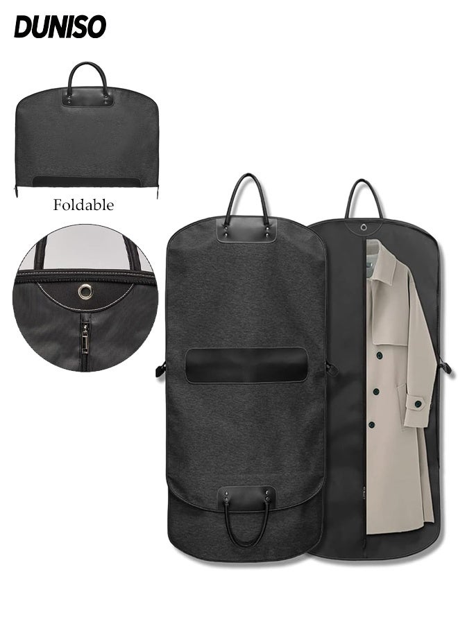 DUNISO Oxford Fabric Garment Bag for Business Travel， Portable Suit Carrier with Handles, Waterproof-Hanging Garment Bags for Coats, Hanging Clothes, Dress - Image 1