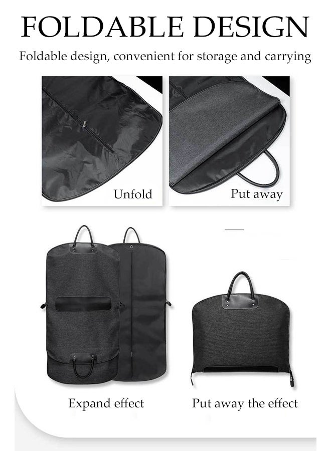 DUNISO Oxford Fabric Garment Bag for Business Travel， Portable Suit Carrier with Handles, Waterproof-Hanging Garment Bags for Coats, Hanging Clothes, Dress - Image 4