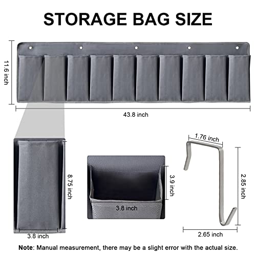 RVZONE RV Shoe Pockets 10 Pockets Heavy Hanging Bedside Storage Organizer with Sturdy Hooks Storage Pockets Hangs on bed for Shoes Toys and Tool Accessories - Image 2