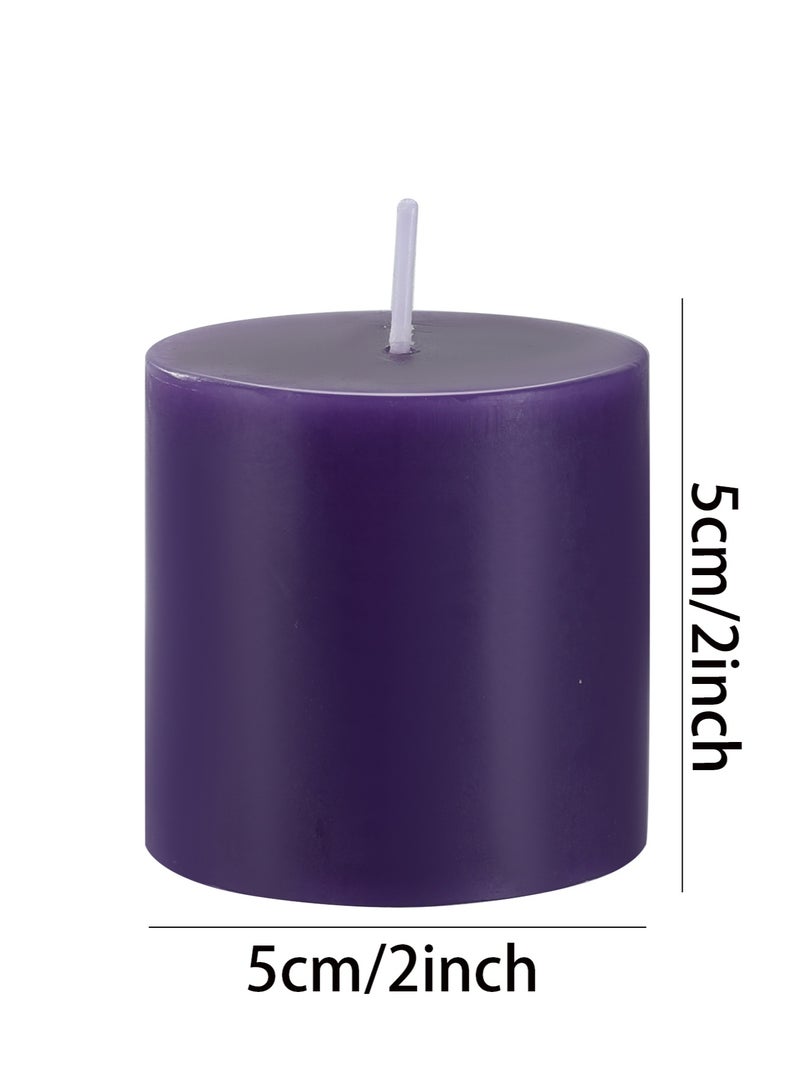 ٦ شموع برائحة زهرة اللافندر البنفسجية في العلبة، قطرها أسطواني وارتفاعها ٥ سم/٢ بوصة. شموع عطرية بدون دخان، برائحة طبيعية، مثالية لحفلات الزفاف والحفلات والمنتجعات الصحية والتجمعات المنزلية وحفلات العشاء. - Image 3