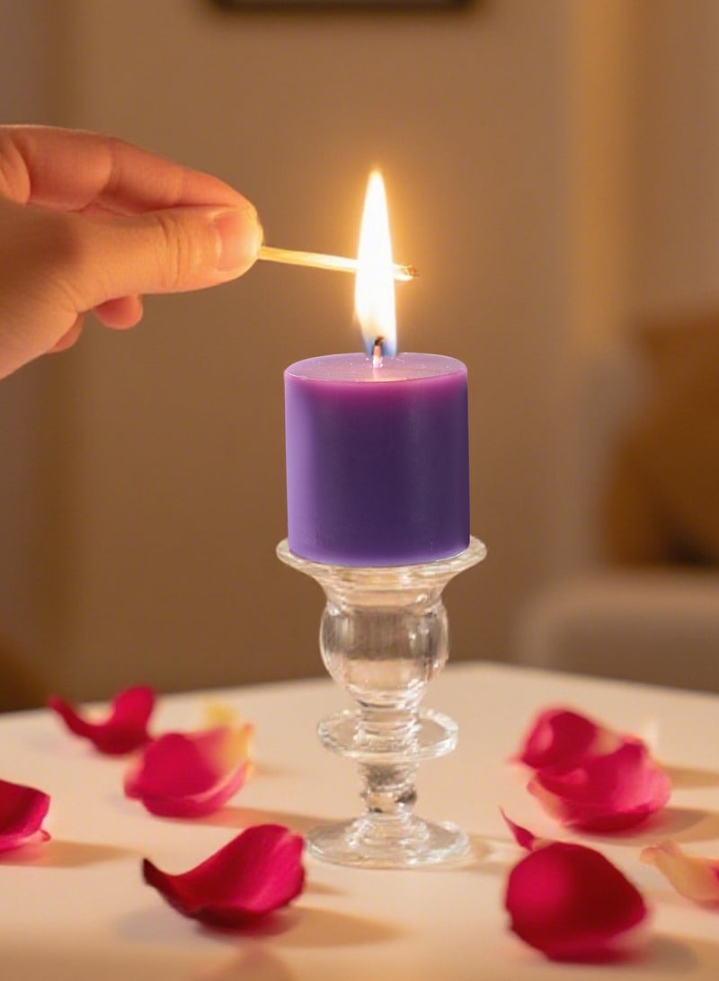 ٦ شموع برائحة زهرة اللافندر البنفسجية في العلبة، قطرها أسطواني وارتفاعها ٥ سم/٢ بوصة. شموع عطرية بدون دخان، برائحة طبيعية، مثالية لحفلات الزفاف والحفلات والمنتجعات الصحية والتجمعات المنزلية وحفلات العشاء. - Image 5