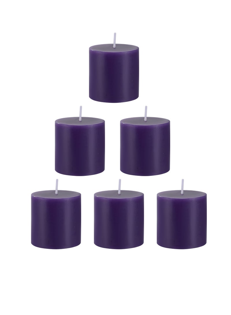 ٦ شموع برائحة زهرة اللافندر البنفسجية في العلبة، قطرها أسطواني وارتفاعها ٥ سم/٢ بوصة. شموع عطرية بدون دخان، برائحة طبيعية، مثالية لحفلات الزفاف والحفلات والمنتجعات الصحية والتجمعات المنزلية وحفلات العشاء. - Image 2