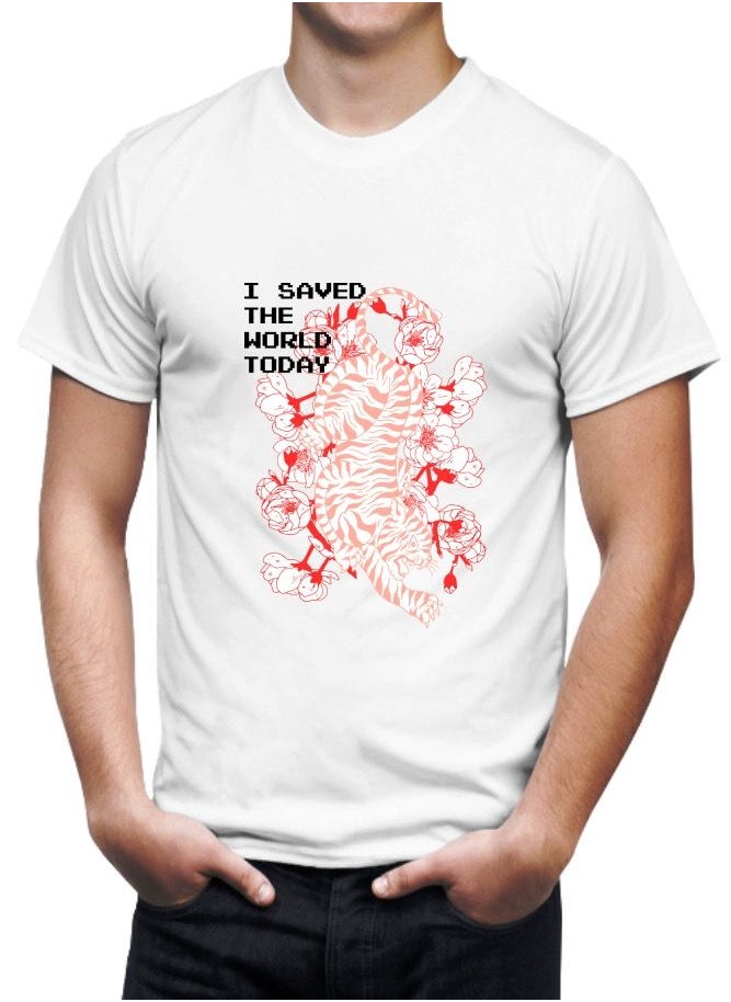 Generic - Mens Tshirt Printed I saved the world - Image 1
