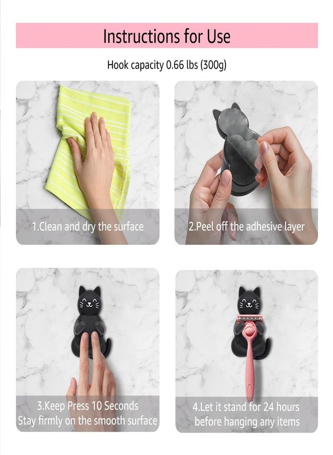 AGMDESIGN Cute Cat Razor Holder, Relaxing Shower Accessories, Women's Razor Hang in Shower, Funny Black Cat Bathroom Decor Gifts for Men Women Wife Husband Boyfriend Girlfriend - Image 3