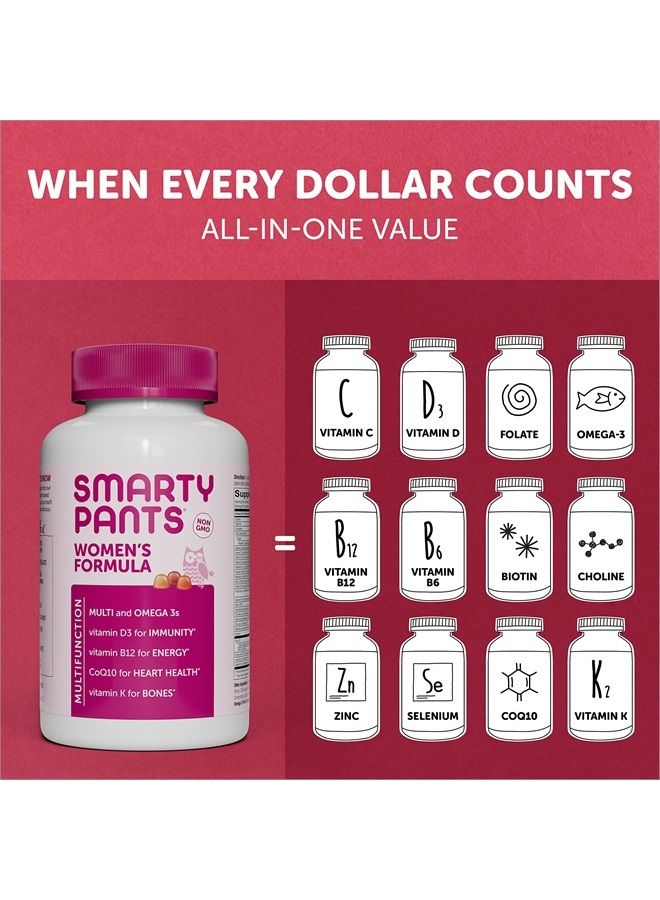 SmartyPants Women's Formula Daily Gummy Vitamins: Gluten Free, Multivitamin & Omega 3 Fish Oil (Dha/Epa), Methyl B12, vitamin D3, Vitamin B6, 120 Count (20 Day Supply) - Packaging May Vary - Image 4