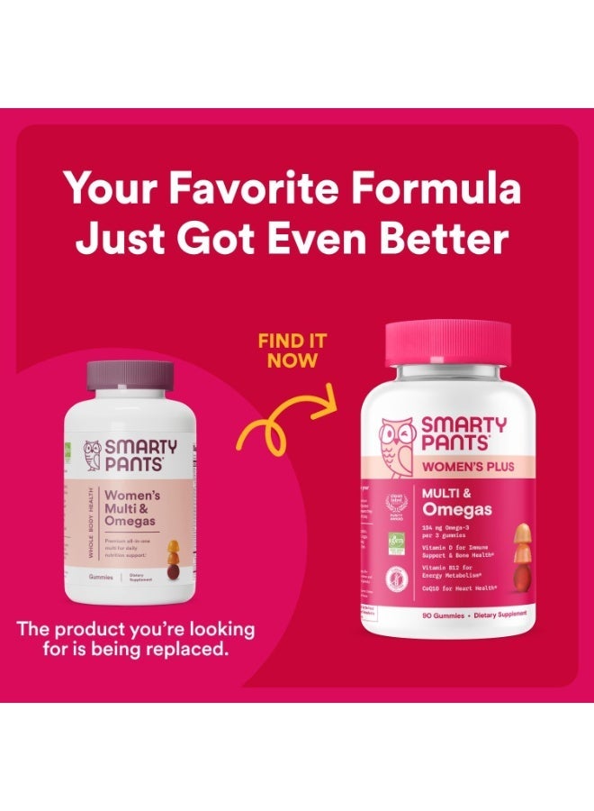 SmartyPants Women's Formula Daily Gummy Vitamins: Gluten Free, Multivitamin & Omega 3 Fish Oil (Dha/Epa), Methyl B12, vitamin D3, Vitamin B6, 120 Count (20 Day Supply) - Packaging May Vary - Image 3