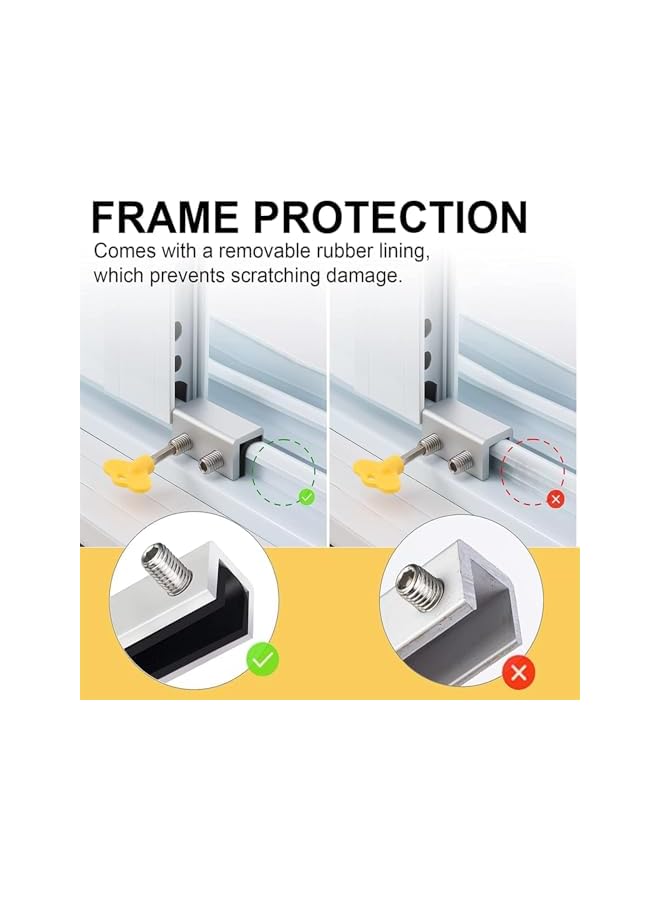 The Bros Sliding Window Locks with Key, 4 Sets Aluminum Sliding Security Window Locks, Adjustable Sliding Door Window Locks, Security Window Lock for Patio, Bedroom, Home and Office Windows (Black) - Image 5