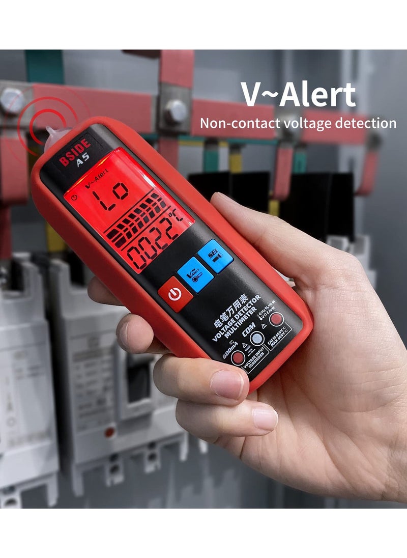 BSIDE - BSIDE A5 Digital Multimeter 3-Results Display Smart Auto Range Voltmeter Ohm Hz Continuity V-Alert Live Wire Voltage Tester with Protect Case - Image 1