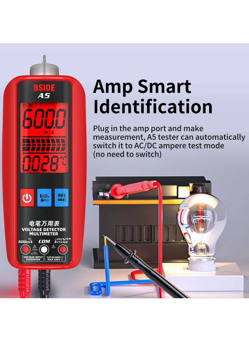 BSIDE - BSIDE A5 Digital Multimeter 3-Results Display Smart Auto Range Voltmeter Ohm Hz Continuity V-Alert Live Wire Voltage Tester with Protect Case - Image 1