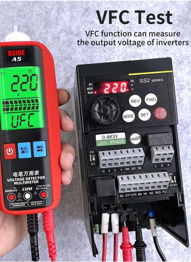 BSIDE - BSIDE A5 Digital Multimeter 3-Results Display Smart Auto Range Voltmeter Ohm Hz Continuity V-Alert Live Wire Voltage Tester with Protect Case - Image 1