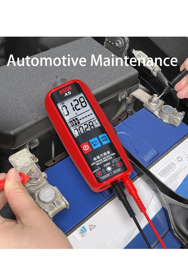 BSIDE - BSIDE A5 Digital Multimeter 3-Results Display Smart Auto Range Voltmeter Ohm Hz Continuity V-Alert Live Wire Voltage Tester with Protect Case - Image 1