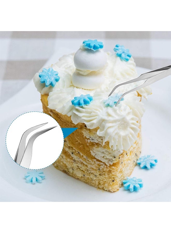 GD 24 Pieces Cookie Decorating Fondant Cake Decorating Tool Set Include Brushes Sugar Stir Needle Fondant Modeling Tool Elbow and Straight Tweezer(Blue) - Image 2