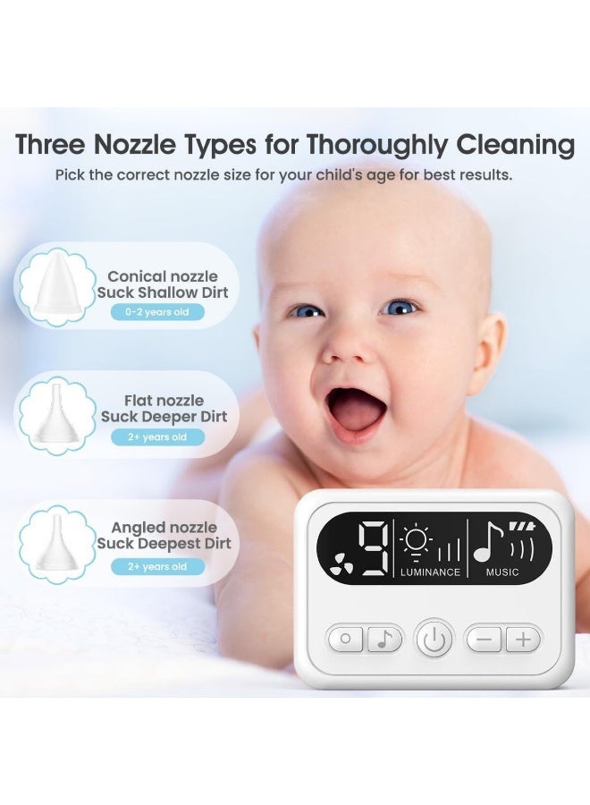 Gonice Nasal Aspirator for Baby, Hospital Grade Nose Sucker with 9 Levels Suction, Night Light and Nursery Rhyme Soothing Function, Electric Nose Suction for Baby - Image 2