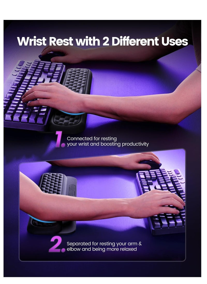 Generic - Keyboard Wrist Rest, Full Mechanical Keyboard Support Pad, Desk Ergonomic Cushion for Computer Typing Office Work Home Gaming, Soft Memory Foam Relief Repair Arm Palm Hand Wrist Pain Gift - Image 1