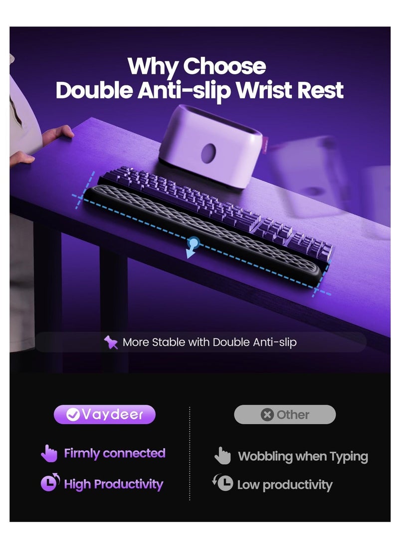 Generic - Keyboard Wrist Rest, Full Mechanical Keyboard Support Pad, Desk Ergonomic Cushion for Computer Typing Office Work Home Gaming, Soft Memory Foam Relief Repair Arm Palm Hand Wrist Pain Gift - Image 1