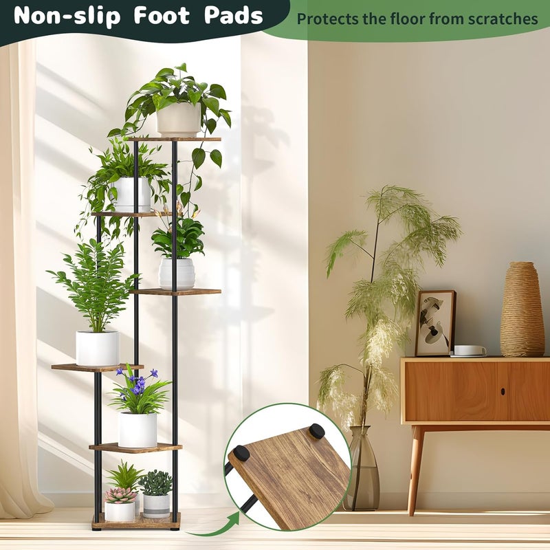 Digtokore Plant Stand Indoor 6 Tier Tall Plant Rack Indoor Outdoor Corner Display Shelf Flower Pot Holder Metal Flower Shelves for Multiple Plants - Image 4