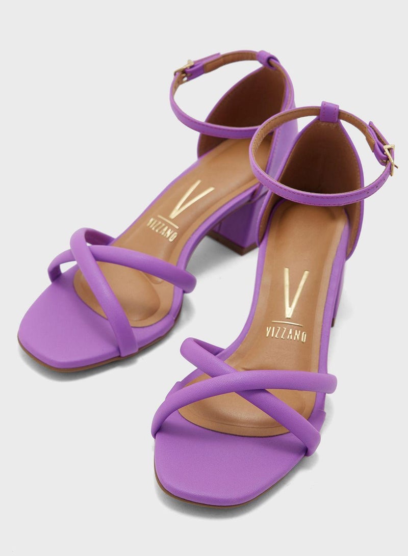VIZZANO Khaleesi Ankle Strap Mid Heel Sandals - Image 4