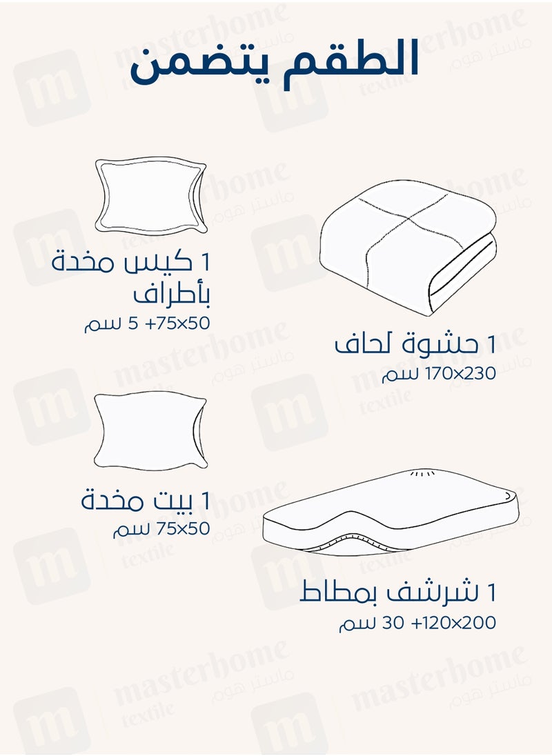 سيد المنسوجات المنزلية - مفرش صيفي مفرد من مايكروفايبر، يناسب سرير بحجم 120 سم × 200 سم،  4 قطع، مع الحشوة، سلسلة سيلين - Image 1