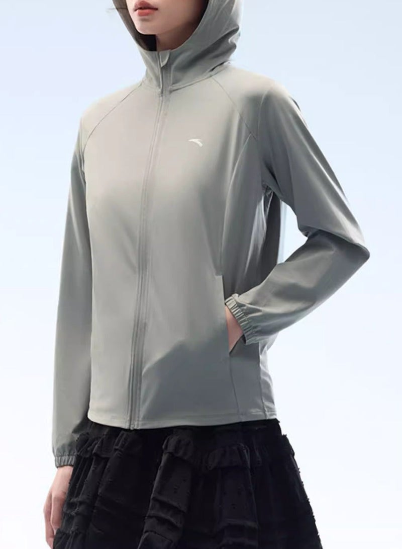 ANTA Women’s Ice-Silk Hooded Jacket – 4th Gen UV Protection Series - Grey / Lightweight /Breathable / UV-Resistant - Image 1