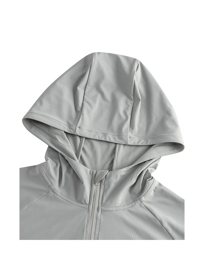 ANTA Women’s Ice-Silk Hooded Jacket – 4th Gen UV Protection Series - Grey / Lightweight /Breathable / UV-Resistant - Image 4