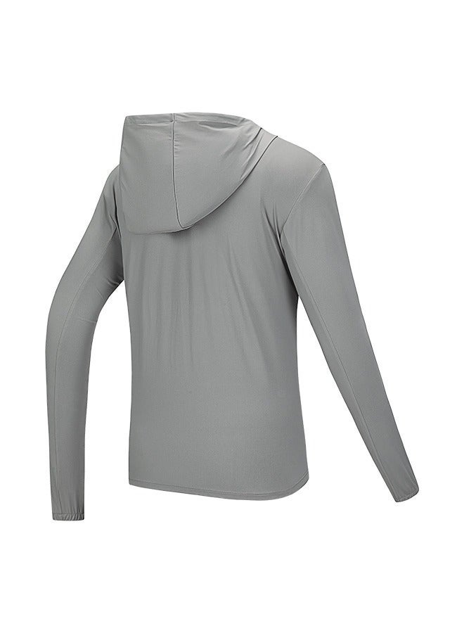 ANTA Women’s Ice-Silk Hooded Jacket – 4th Gen UV Protection Series - Grey / Lightweight /Breathable / UV-Resistant - Image 3
