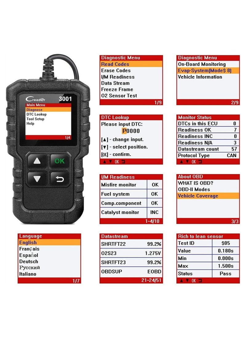 Y&D - OBD2 Scanner, Car Trouble Code Reader, Scanner Engine Diagnostics, Vehicle Diagnostic Tool, for All OBD II Protocol Cars Trucks, Easy to Carry - Image 1