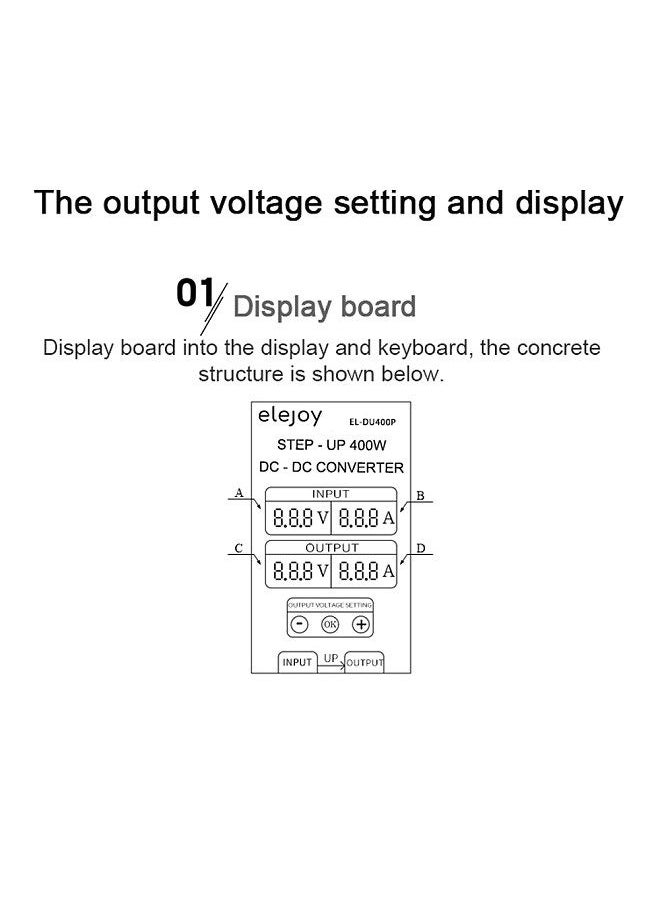 Generic - DC-DC Voltage Adjustable Power Converter 10-32V to 11-85V Power Converter with LED Display Output Voltage Adjustable Converter,400w - Image 1