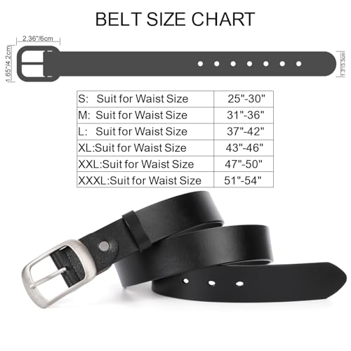 WHIPPY Women Leather Belts for Jeans Pants Fashion Dress Belt for Women with Solid Pin Buckle, Black, M - Image 4