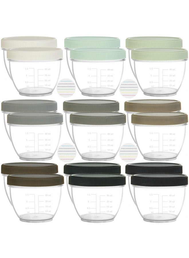 Youngever 18 Sets Baby Food Storage, 2 Ounce Baby Food Containers with Lids and Labels, 9 Urban Colors - Image 1