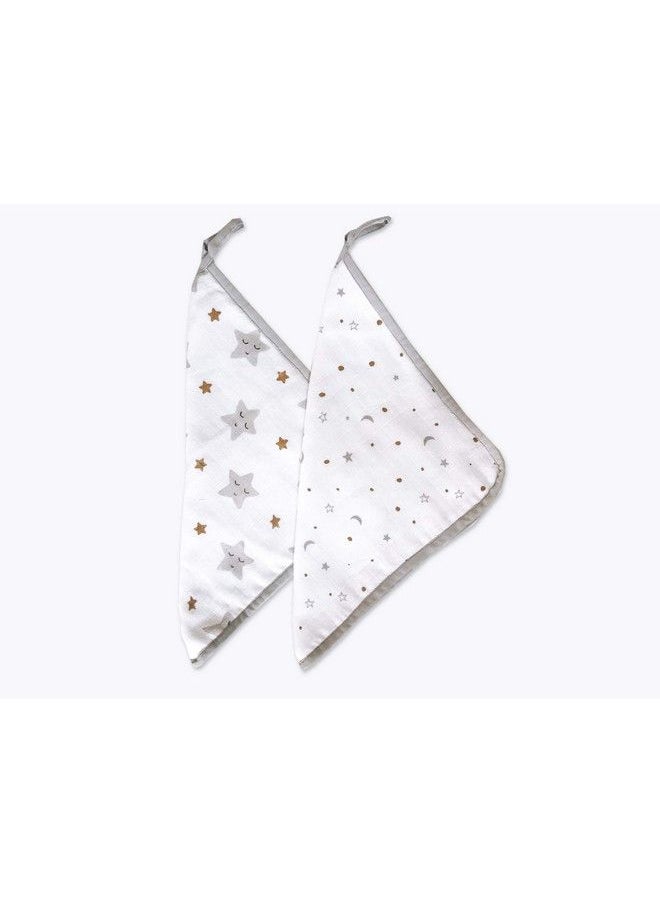 Masilo Muslin Cotton Baby Washcloth For New Born Pack Of 2Star Gold  - Image 1