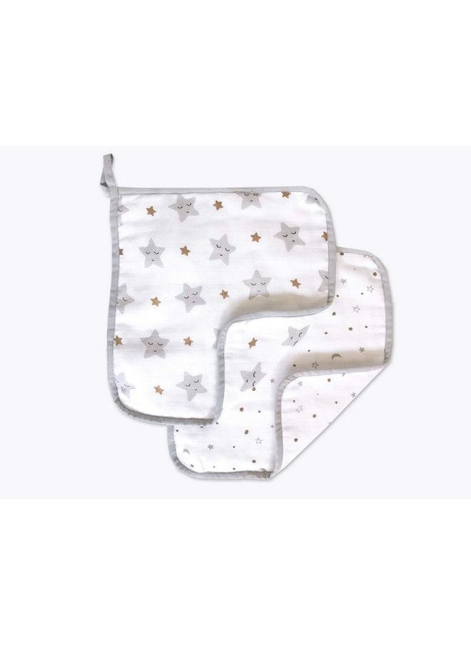 Masilo Muslin Cotton Baby Washcloth For New Born Pack Of 2Star Gold  - Image 3
